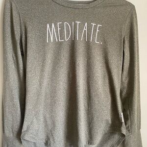 Rae Dunn Long Sleeve 'MEDITATE' Top